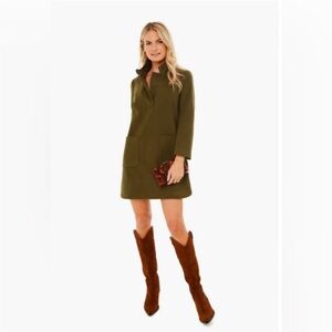 Tuckernuck Olive Green Suede Emerson Dress Sz XS